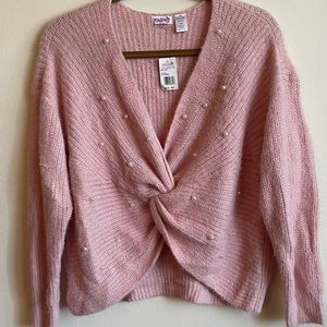Blush pink Madrag pearl sweater US 3XL